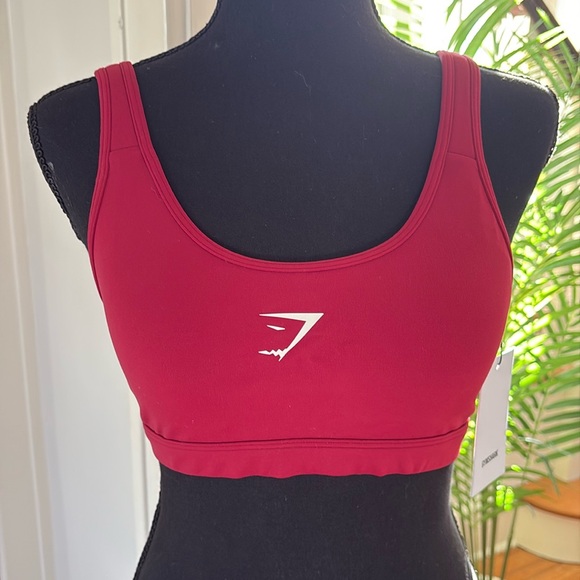 NWT GYMSHARK Training Low Support Sports Bra Small Burgundy Red New with Tags - Picture 1 of 5